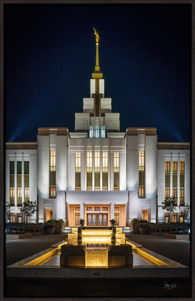 Saratoga Springs Utah Temple- A Mighty Fortress - framed giclee canvas