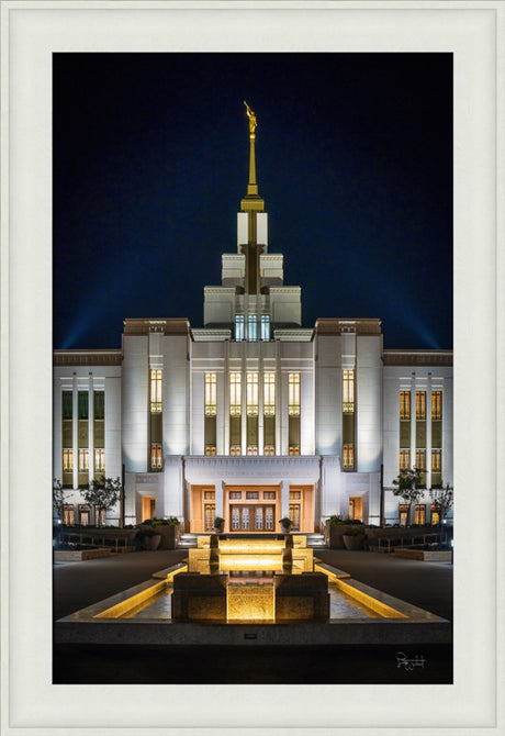 Saratoga Springs Utah Temple- A Mighty Fortress - framed giclee canvas