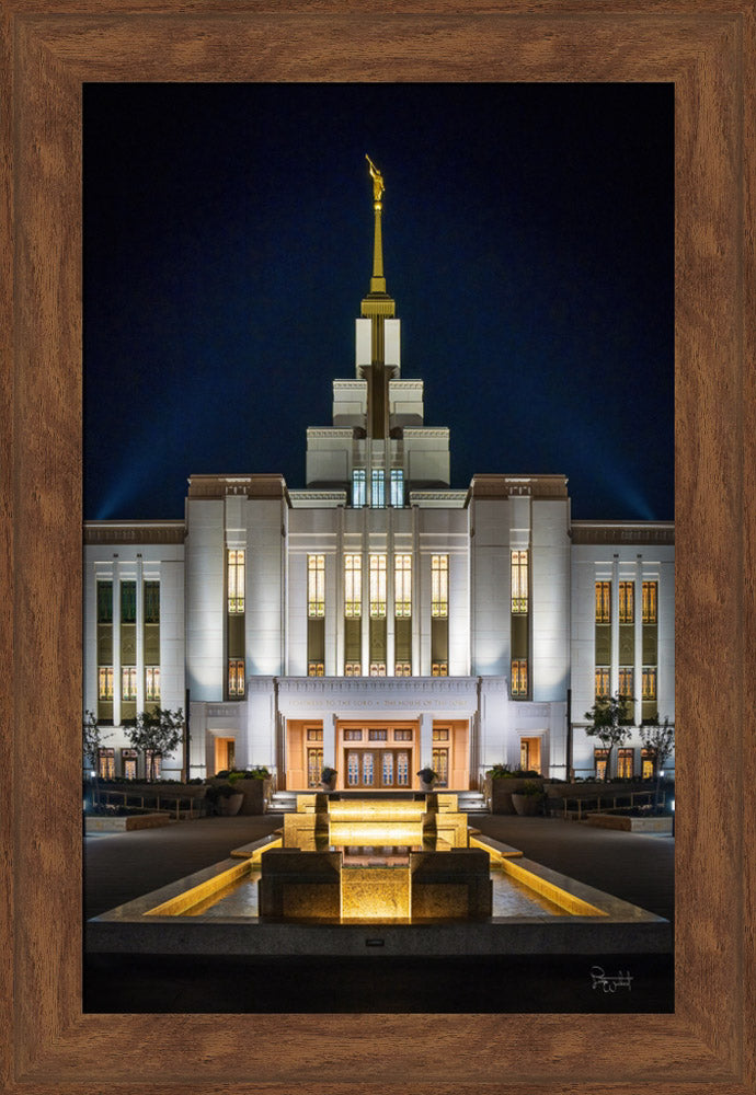 Saratoga Springs Utah Temple- A Mighty Fortress - framed giclee canvas