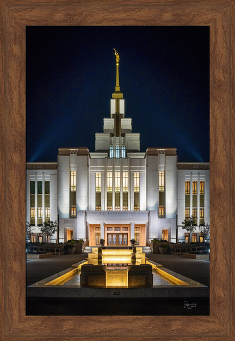 Saratoga Springs Utah Temple- A Mighty Fortress - framed giclee canvas