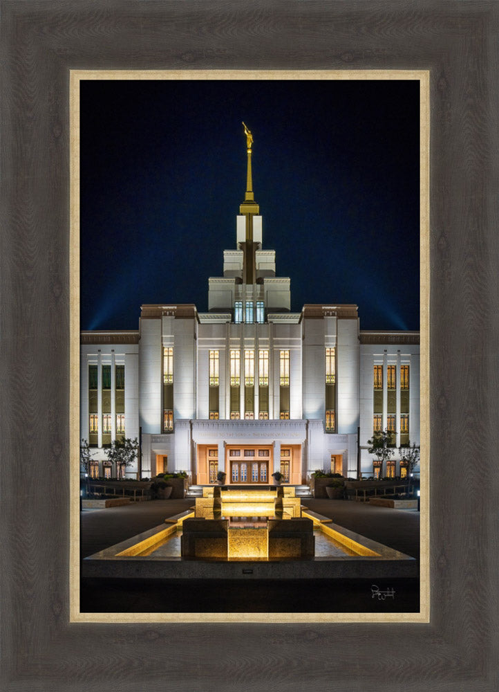 Saratoga Springs Utah Temple- A Mighty Fortress - framed giclee canvas