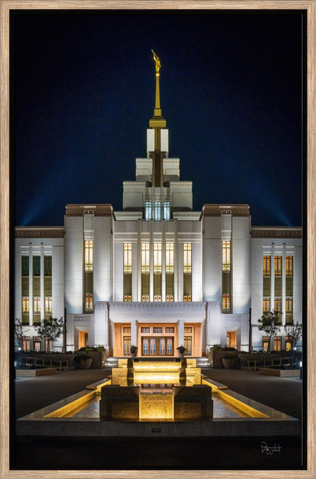 Saratoga Springs Utah Temple- A Mighty Fortress - framed giclee canvas