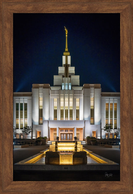 Saratoga Springs Utah Temple- A Mighty Fortress - framed giclee canvas