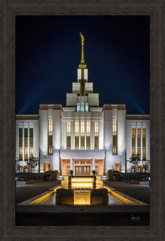 Saratoga Springs Utah Temple- A Mighty Fortress - framed giclee canvas