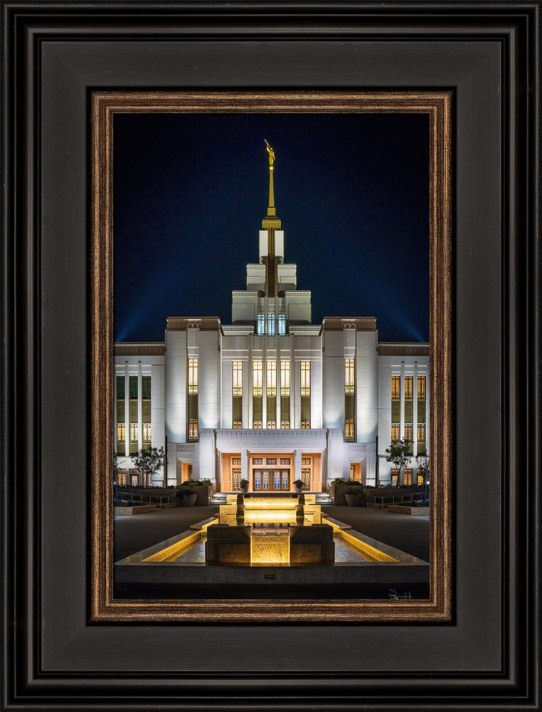 Saratoga Springs Utah Temple- A Mighty Fortress - framed giclee canvas