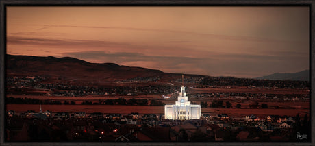 Saratoga Springs Utah Temple- Abide With Me - framed giclee canvas