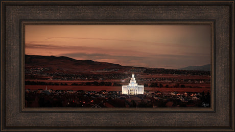 Saratoga Springs Utah Temple- Abide With Me - framed giclee canvas