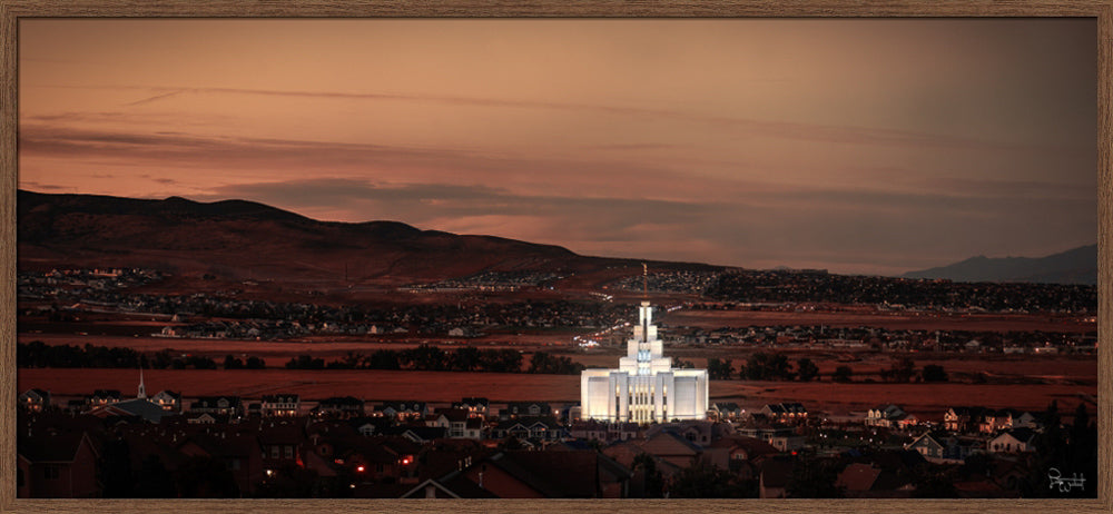 Saratoga Springs Utah Temple- Abide With Me - framed giclee canvas