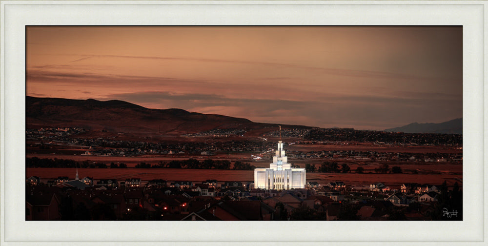 Saratoga Springs Utah Temple- Abide With Me - framed giclee canvas