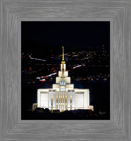 Saratoga Springs Utah Temple- Beacon of Promises - framed giclee canvas