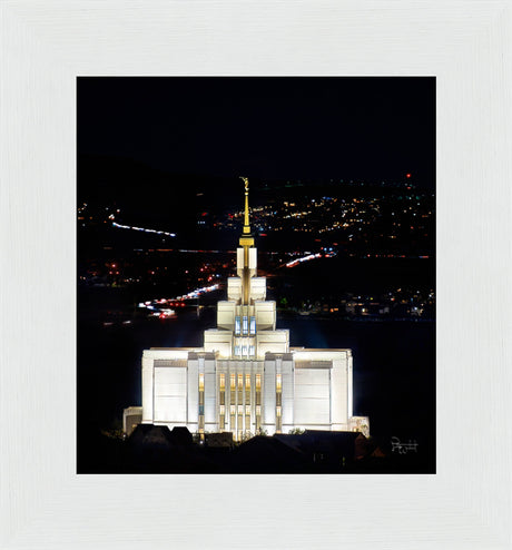 Saratoga Springs Utah Temple- Beacon of Promises - framed giclee canvas