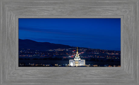 Saratoga Springs Utah Temple- Tis Eventide - framed giclee canvas