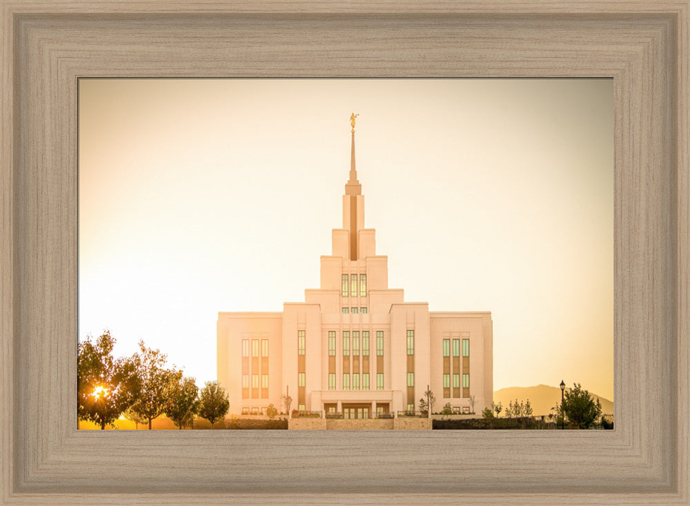 Saratoga Springs Utah Temple- There Is Sunshine In My Soul - framed giclee canvas