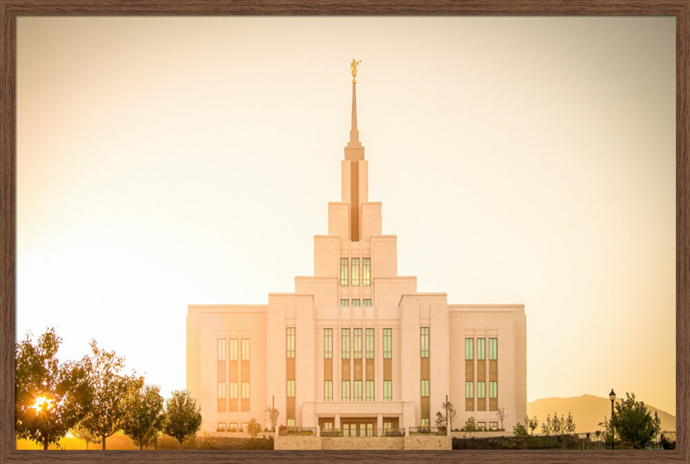 Saratoga Springs Utah Temple- There Is Sunshine In My Soul - framed giclee canvas