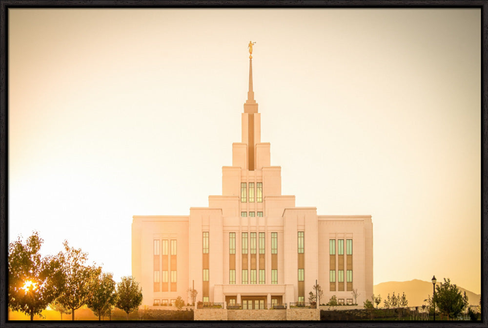 Saratoga Springs Utah Temple- There Is Sunshine In My Soul - framed giclee canvas