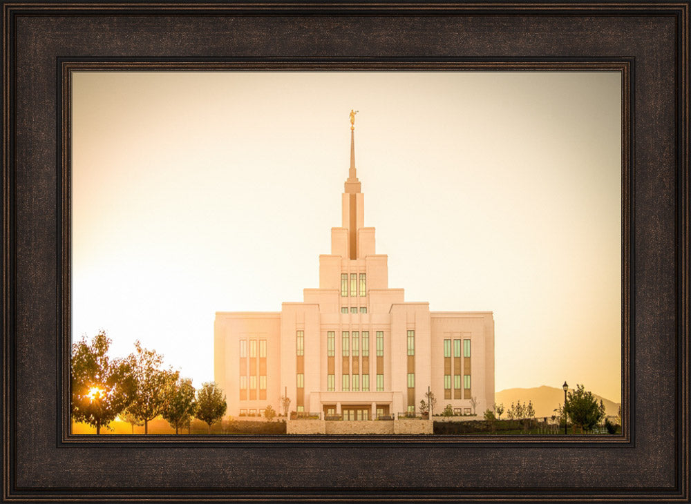 Saratoga Springs Utah Temple- There Is Sunshine In My Soul - framed giclee canvas