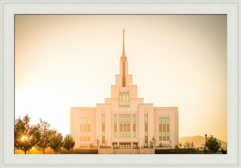 Saratoga Springs Utah Temple- There Is Sunshine In My Soul - framed giclee canvas