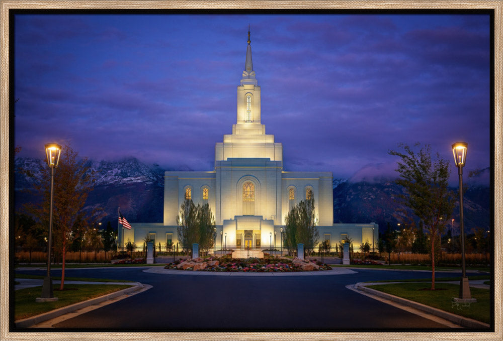 Orem Temple- With Eye Single to the Glory of God  - framed giclee canvas