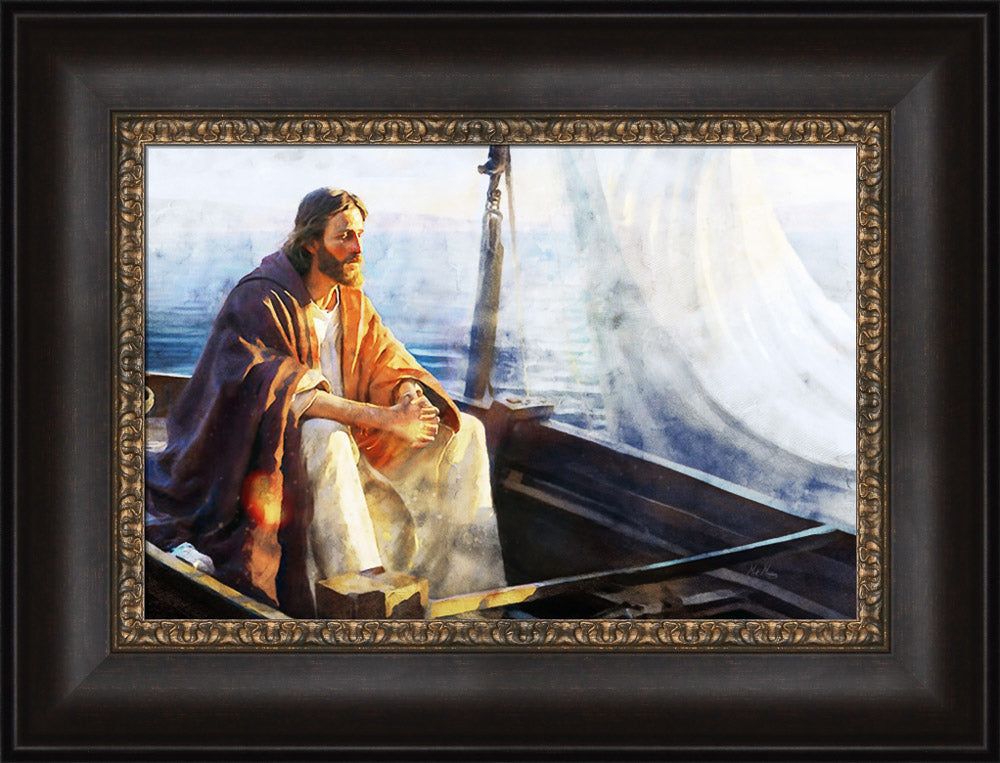 He Sat Down and Taught - framed giclee canvas