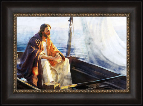 He Sat Down and Taught - framed giclee canvas