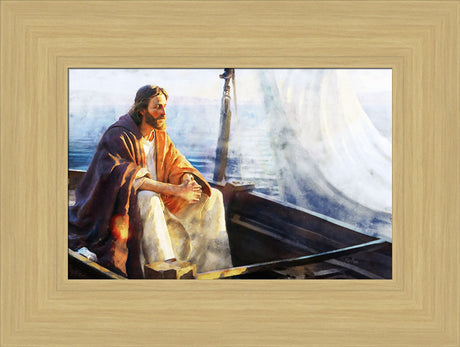 He Sat Down and Taught - framed giclee canvas