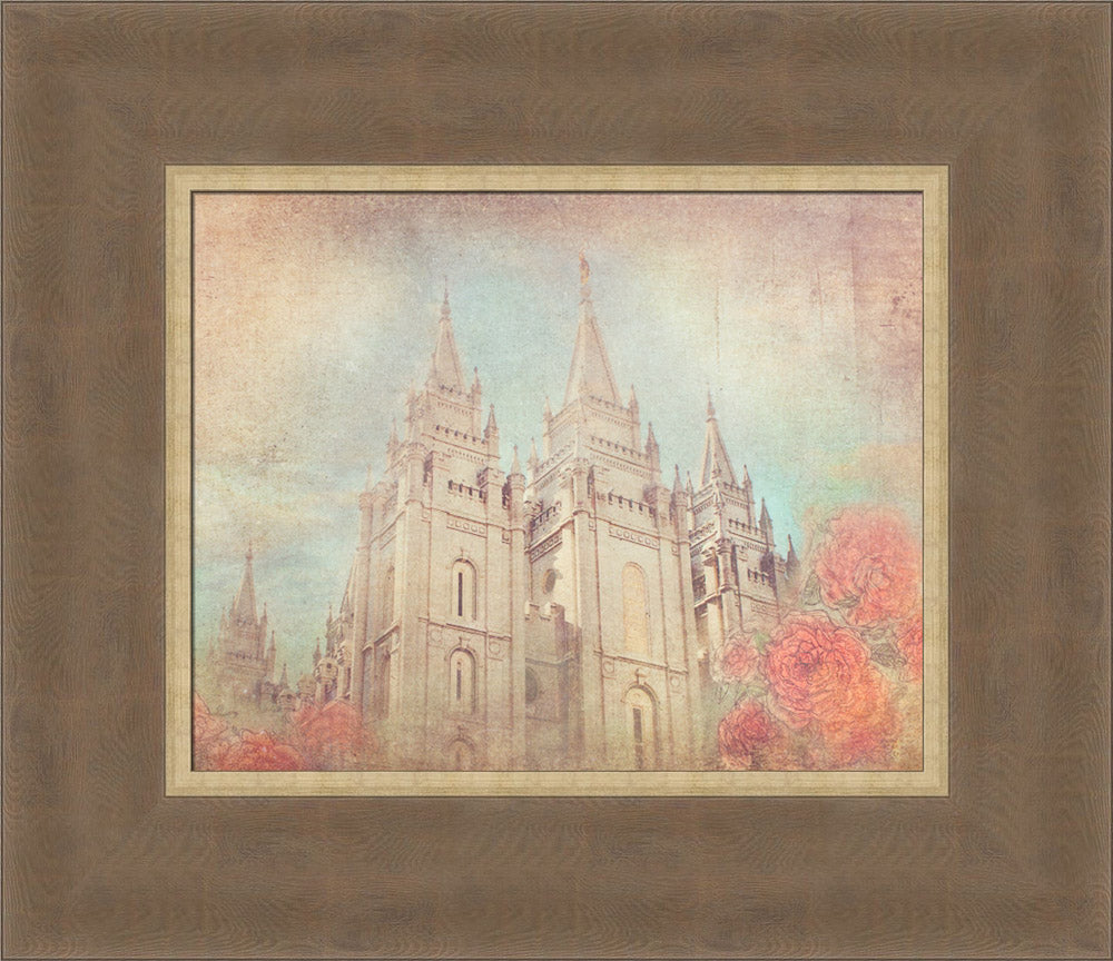 Salt Lake Temple - Coral by Mandy Jane Williams