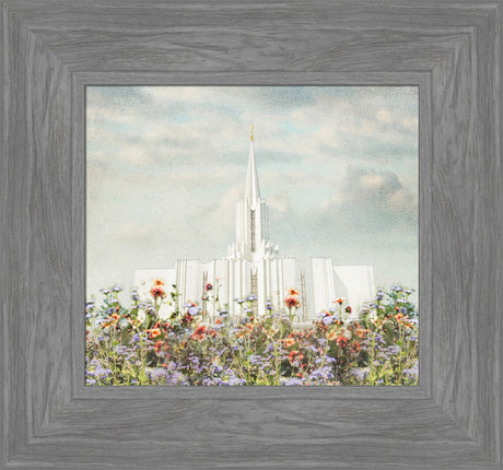 Jordan River Temple - Floral Pastel by Mandy Jane Williams