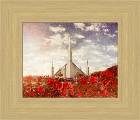 Boise Temple - Red Roses by Mandy Jane Williams