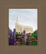 Rexburg Temple: Summer Flowers by Mandy Jane Williams