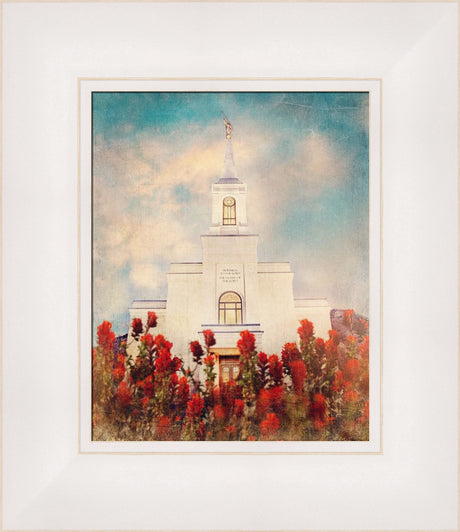 Star Valley Wyoming Temple with Indian Paintbrush by Mandy Jane Williams