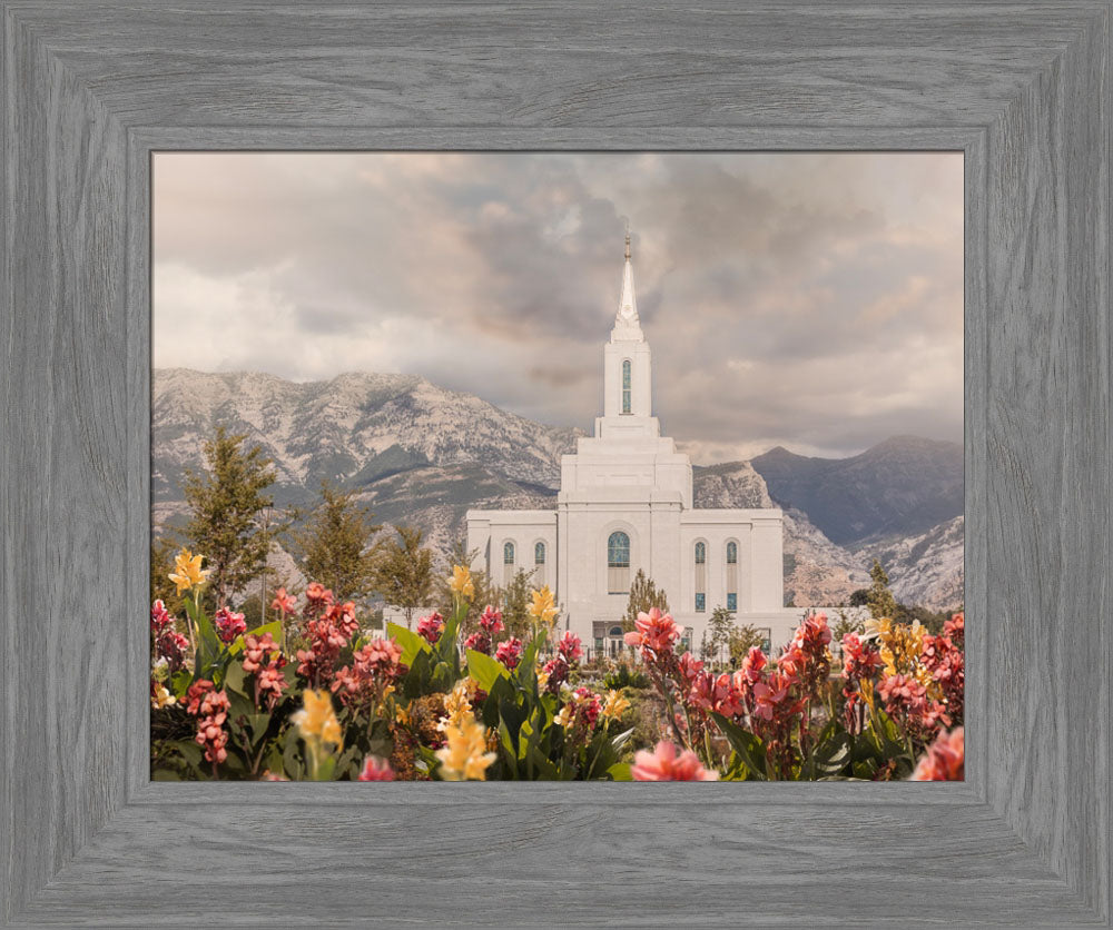 Orem Temple-Mountain Majesty - framed giclee canvas