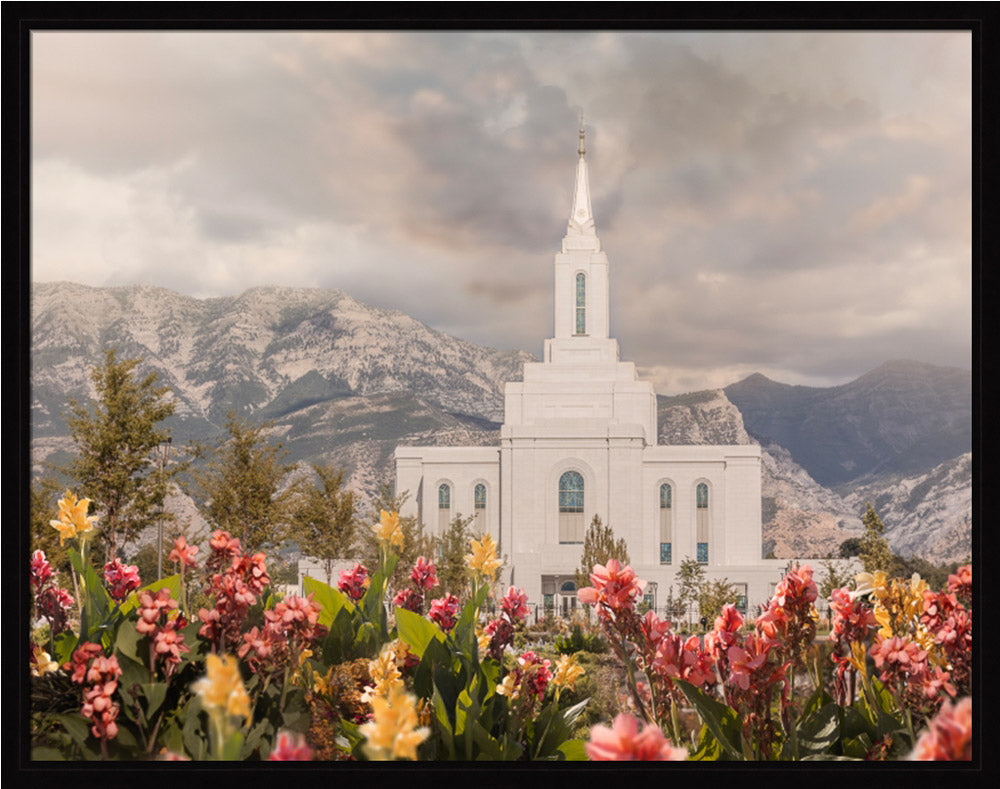 Orem Temple-Mountain Majesty - framed giclee canvas