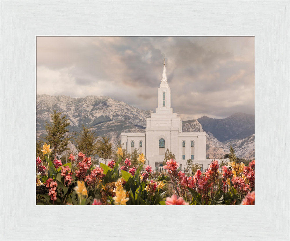 Orem Temple-Mountain Majesty - framed giclee canvas