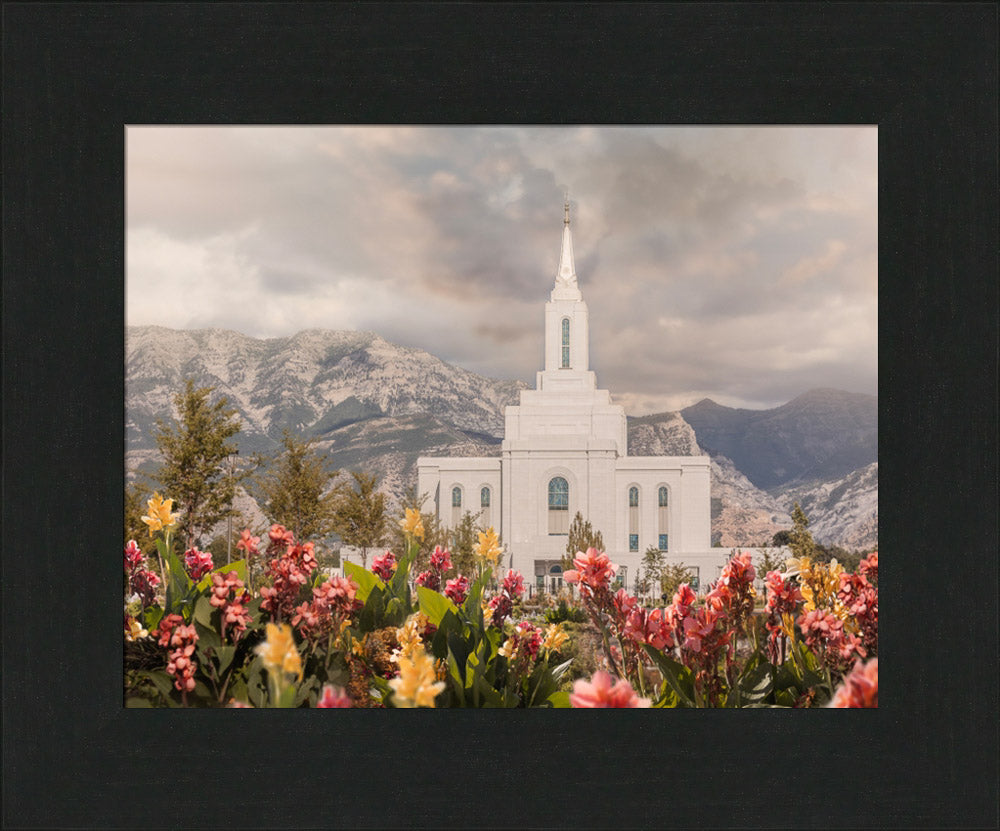 Orem Temple-Mountain Majesty - framed giclee canvas