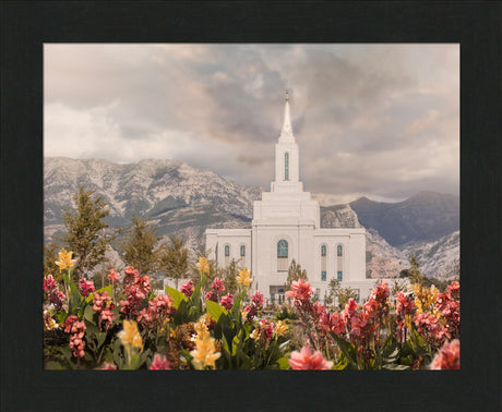 Orem Temple-Mountain Majesty - framed giclee canvas