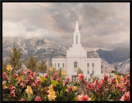 Orem Temple-Mountain Majesty - framed giclee canvas