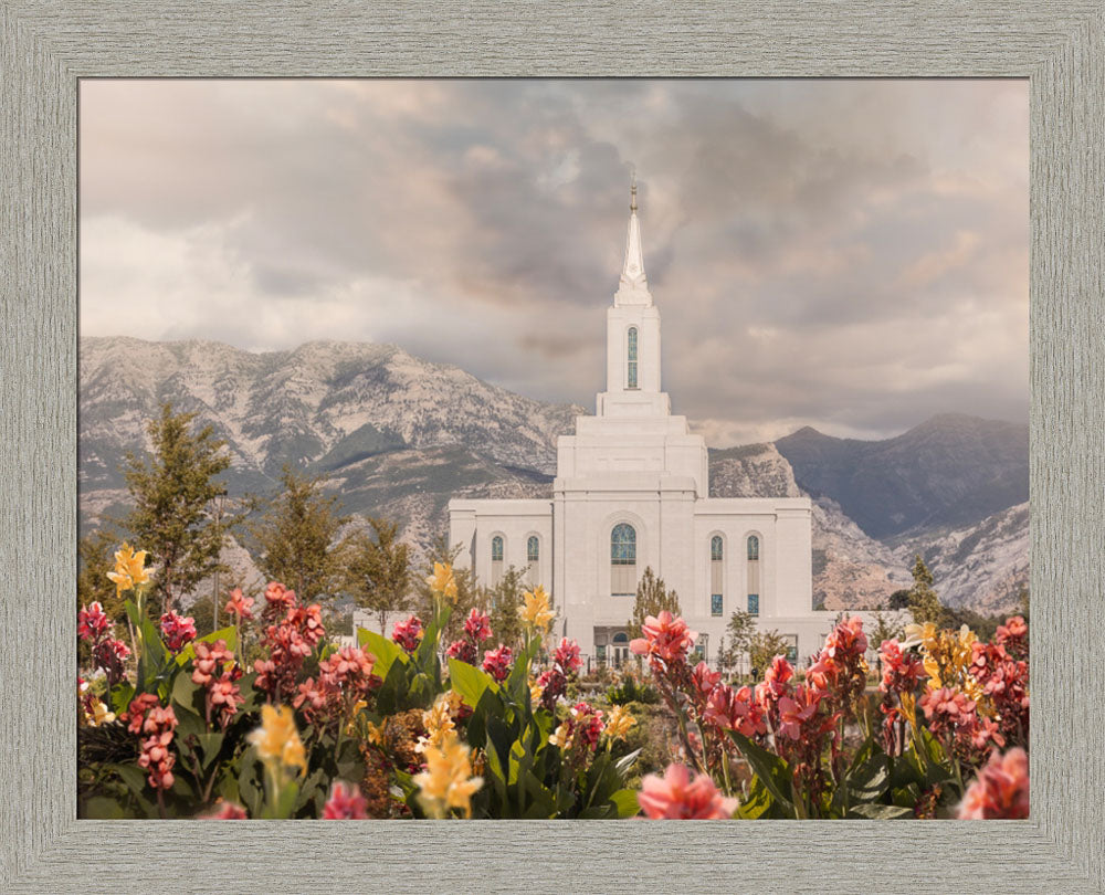 Orem Temple-Mountain Majesty - framed giclee canvas