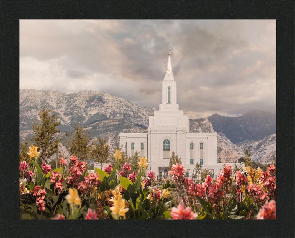 Orem Temple-Mountain Majesty - framed giclee canvas