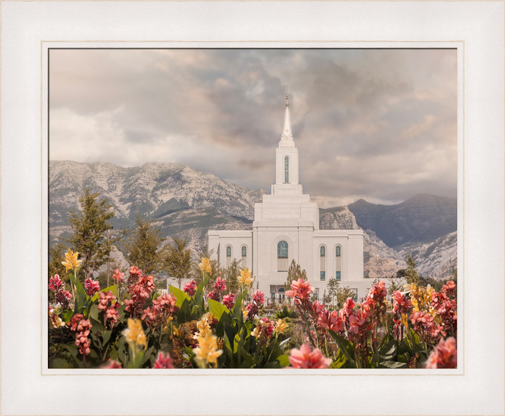 Orem Temple-Mountain Majesty - framed giclee canvas