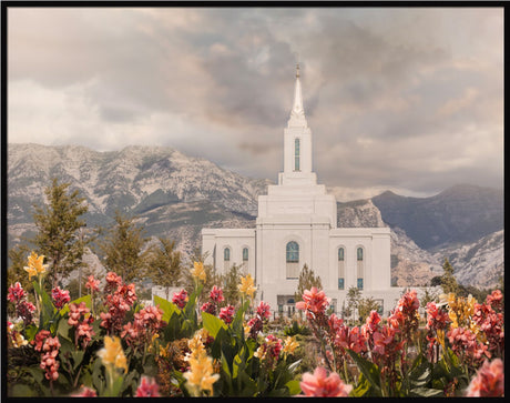 Orem Temple-Mountain Majesty - framed giclee canvas