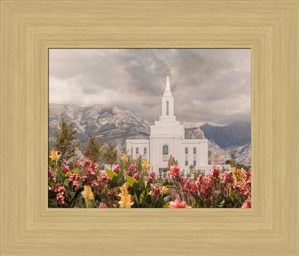 Orem Temple-Mountain Majesty - framed giclee canvas