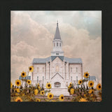 Taylorsville Utah Temple- Wild Sunflowers - framed giclee canvas