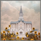 Taylorsville Utah Temple- Wild Sunflowers - framed giclee canvas