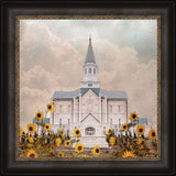 Taylorsville Utah Temple- Wild Sunflowers - framed giclee canvas