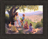 Jesus Said Love Everyone - framed giclee canvas