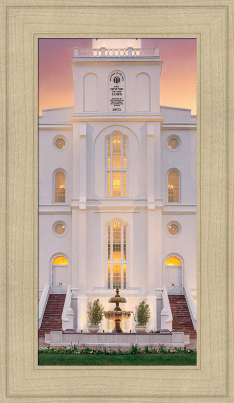 St. George Temple- Mighty Fortress - framed giclee canvas