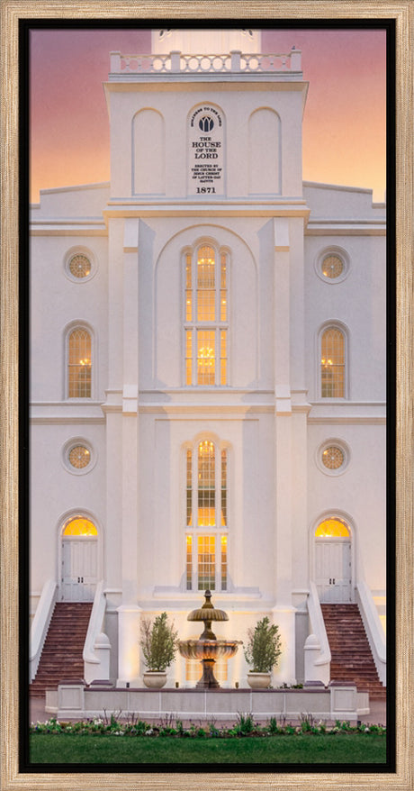 St. George Temple- Mighty Fortress - framed giclee canvas