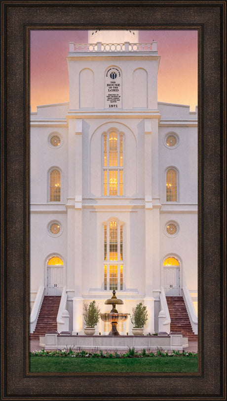 St. George Temple- Mighty Fortress - framed giclee canvas