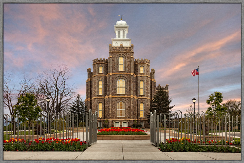 Logan Temple - Gate Tulips by Robert A Boyd