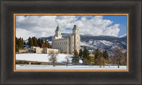 Manti Temple - Snow Panoramic by Robert A Boyd